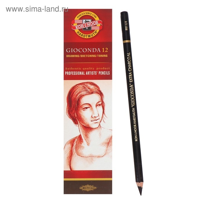Уголь в карандаше Koh-I-Noor GIOCONDA 8811/4, картонная упаковка Уголь в карандаше Koh-I-Noor GIOCONDA 8811/4, картонная упаковка