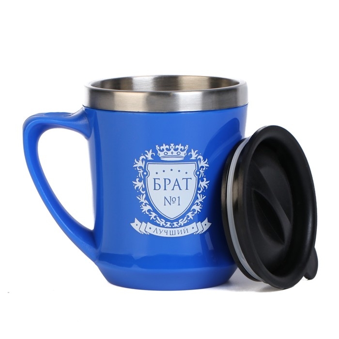 Термокружка, 350 мл, Lifestyle Термокружка, 350 мл, Lifestyle "Лучший брат", сохраняет тепло 3 ч