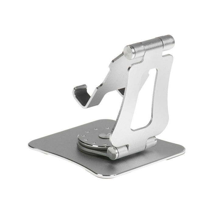 Подставка для телефона, регулируемая, складная, поворот на 360°, металл, серебристая Подставка для телефона, регулируемая, складная, поворот на 360°, металл, серебристая
