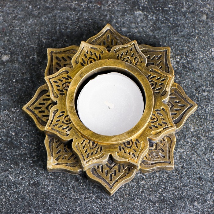 Подсвечник Подсвечник "Восточный мотив" старое золото, 10х2см