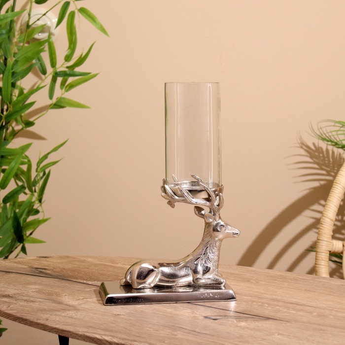 Подсвечник Подсвечник "Олень" алюминий 21х11х35 см