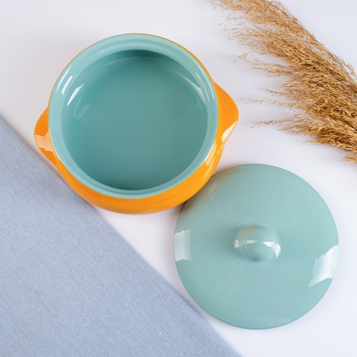 Горшок керамический для запекания Горшок керамический для запекания "Борисовский" 0,7л / 15х9см, радуга МИКС