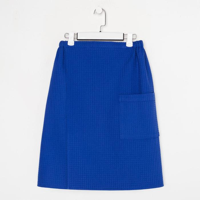 Полотенце банное Этель &laquo;Килт&raquo; с карманом 60*140 см. цв. ярко-синий, 100% хл, вафля 240 г/м2