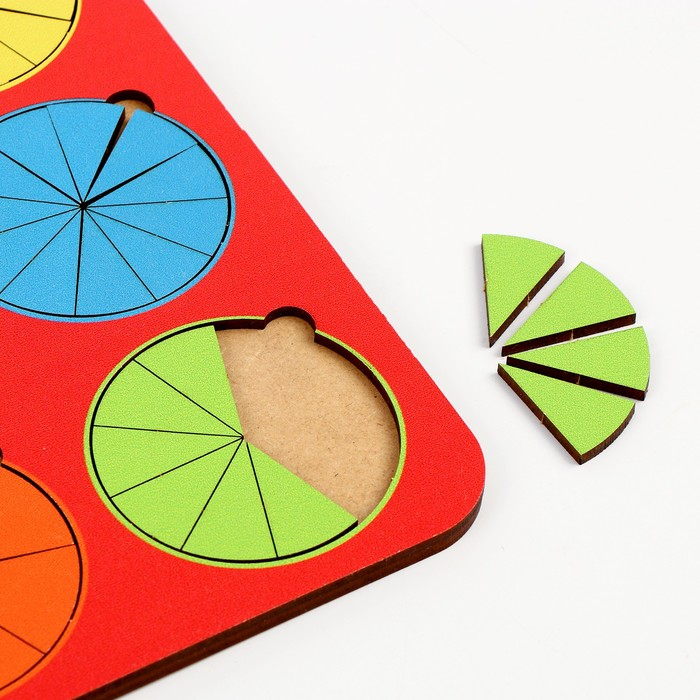 Рамка - вкладыш &laquo;Круги&raquo;, дроби, 12 шт., 1 уровень, МИКС