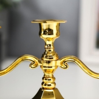 Подсвечник металл на 3 свечи "Чёткие линии" цвет золото 12,5х21,5х10 см Подсвечник металл на 3 свечи "Чёткие линии" цвет золото 12,5х21,5х10 см