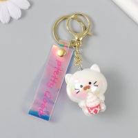 Брелок пластик, резина с карабином, ремешком "Котёнок с мороженым" 3,5х4х4,2 см Брелок пластик, резина с карабином, ремешком "Котёнок с мороженым" 3,5х4х4,2 см