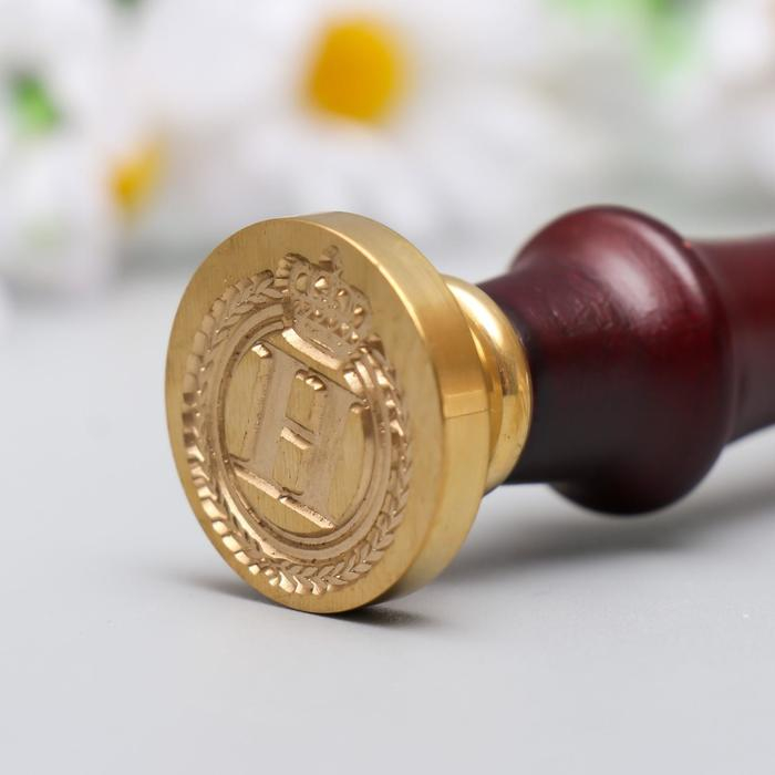 Печать для сургуча с деревянной ручкой Печать для сургуча с деревянной ручкой "Корона с буквой H" 9х2,5х2,5 см