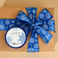 Лента атласная «Снежный вальс», синяя , 4 см × 5 м Лента атласная «Снежный вальс», синяя , 4 см × 5 м