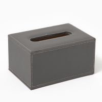 Шкатулка - диспенсер из искусственной кожи, цвет серый 10 х 18 х 10 см (салфетница) Шкатулка - диспенсер из искусственной кожи, цвет серый 10 х 18 х 10 см (салфетница)