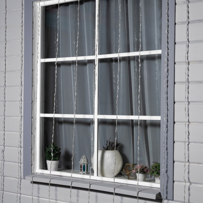 Гирлянда &laquo;Водопад&raquo; 2 &times; 3 м, IP44, прозрачная нить, 800 LED, свечение мульти, 8 режимов, 220 В