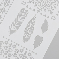 Трафарет пластик "Узоры, перья" 21х29,7 см Трафарет пластик "Узоры, перья" 21х29,7 см