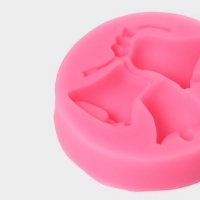 Молд новогодний &laquo;Колокольчики крупные&raquo;, силикон, 7&times;7 см, цвет розовый