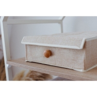 Органайзер для хранения белья LaDо́m &laquo;Франческа&raquo;, 9 ячеек, с крышкой, 35&times;30&times;12 см, цвет бежевый