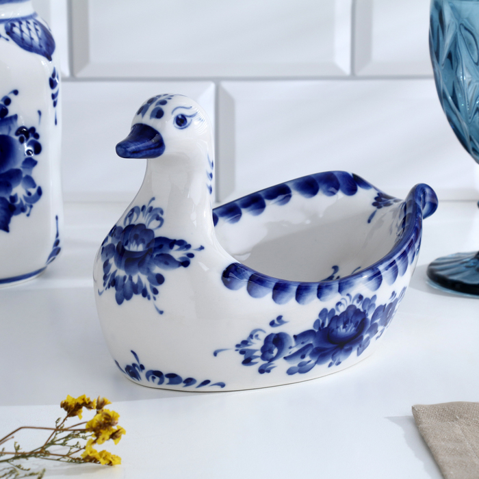 Подставка под половник &laquo;Уточка&raquo;, 13х21 см, гжель