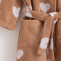 Халат махровый детский Крошка Я «Сердечки» размер 30, цвет мокко, 100% хлопок 360 г/м2 Халат махровый детский Крошка Я «Сердечки» размер 30, цвет мокко, 100% хлопок 360 г/м2