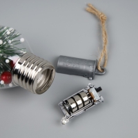 Елочный шар «Снежная хвоя» 9x5.5 cм, 1 LED, LR44x3 (в комплекте), свечение тёлое белое Елочный шар «Снежная хвоя» 9x5.5 cм, 1 LED, LR44x3 (в комплекте), свечение тёлое белое