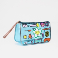 Косметичка на молнии, цвет голубой