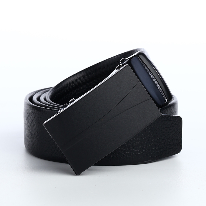 Ремень мужской, ширина 3,5 см, пряжка автомат, цвет чёрный