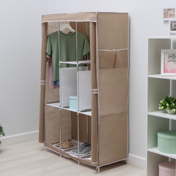Шкаф тканевый каркасный, складной LaDо́m, 103&times;45&times;165 см, цвет бежевый