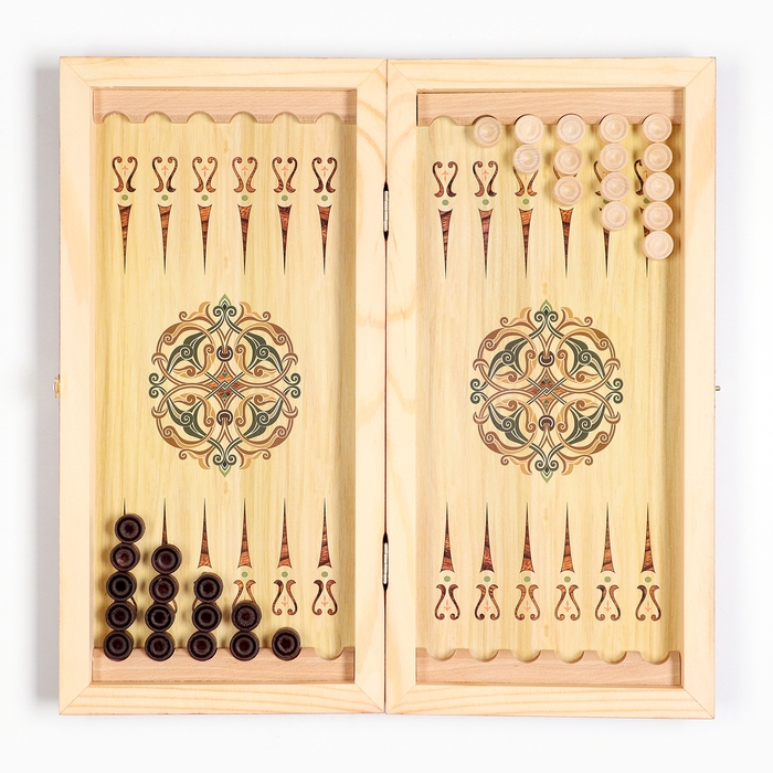 Нарды деревянные большие, настольная игра Нарды деревянные большие, настольная игра "Богатырь", 40 х 40 см, с шашками