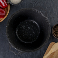 Кастрюля, 4 л, d=24 см, h=13,5 см,стеклянная крышка, антипригарное покрытие, цвет тёмный мрамор Кастрюля, 4 л, d=24 см, h=13,5 см,стеклянная крышка, антипригарное покрытие, цвет тёмный мрамор