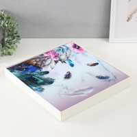 Фотоальбом магнитный 20 листов "Перья и цветы" 33х35х4 см