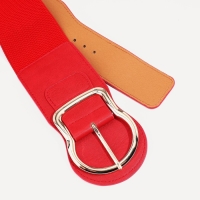 Ремень женский, ширина 8 см, на резинке, пряжка металл, цвет красный Ремень женский, ширина 8 см, на резинке, пряжка металл, цвет красный