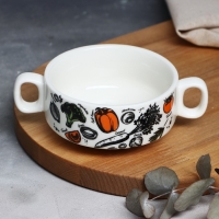 Супница с ручками керамическая «Овощи», 10.5 х 5 см, 220 мл, цвет белый Супница с ручками керамическая «Овощи», 10.5 х 5 см, 220 мл, цвет белый