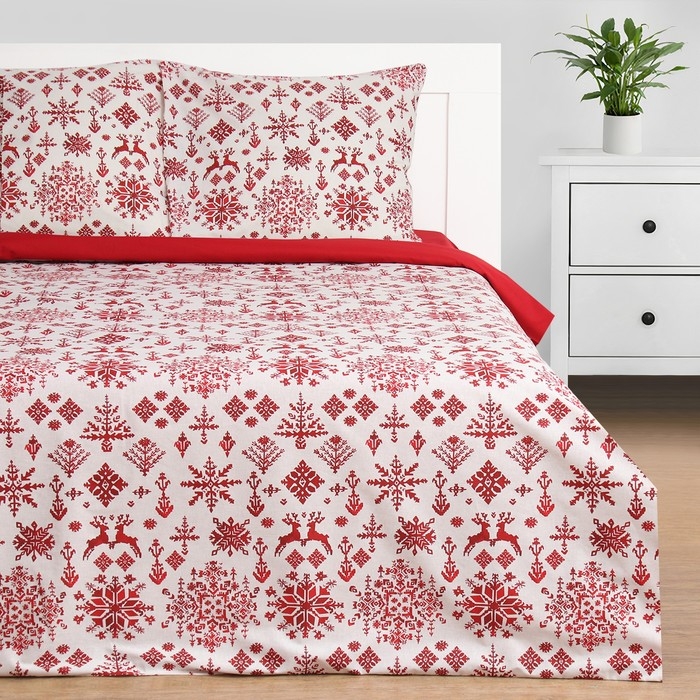 Постельное бельё &laquo;Этель&raquo; 2 сп Christmas sketch 175х215 см, 200х220 см,70х70 см -2 шт, поплин