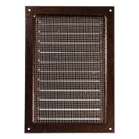 Решетка вентиляционная ZEIN Люкс РМ1724М, 170х240 мм, с сеткой, металлическая, медный антик Решетка вентиляционная ZEIN Люкс РМ1724М, 170х240 мм, с сеткой, металлическая, медный антик