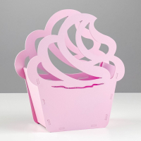 Кашпо деревянное "Пироженка" 21,5х19х7,6 см розовый Кашпо деревянное "Пироженка" 21,5х19х7,6 см розовый