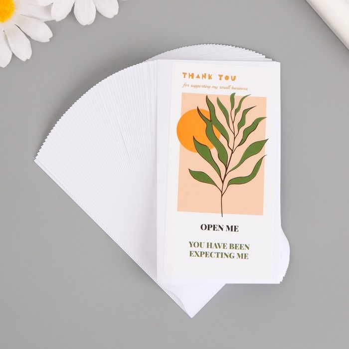 Наклейка бумага благодарность Наклейка бумага благодарность "Солнце с веточкой" набор 50 шт 10х5 см