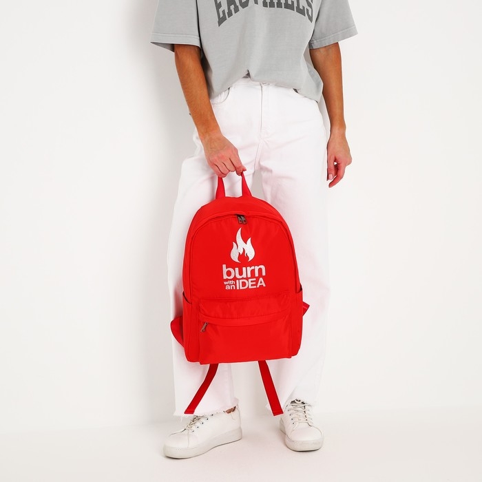 Рюкзак школьный текстильный Burm with IDEA, цвет красный, 38 х 12 х 30 см Рюкзак школьный текстильный Burm with IDEA, цвет красный, 38 х 12 х 30 см