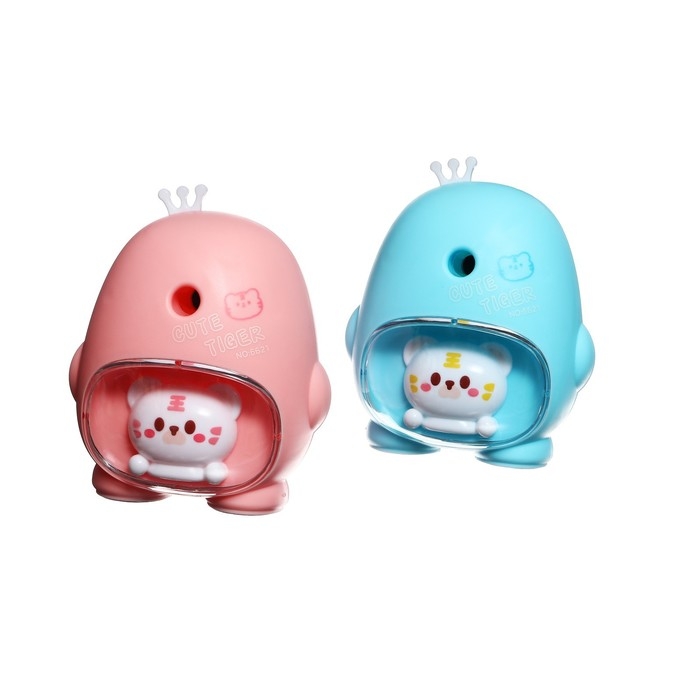 Точилка механическая с контейнером Точилка механическая с контейнером "Котик", МИКС