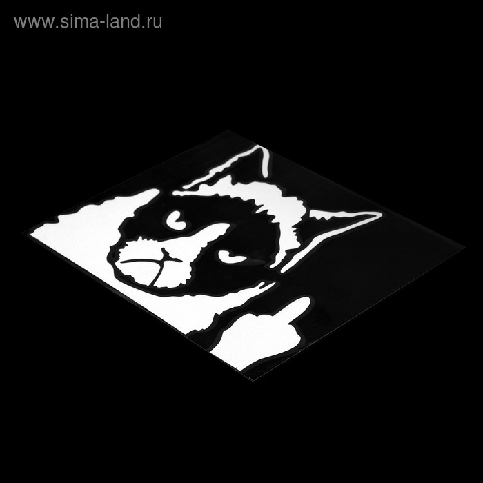 Наклейка на авто 10 х 13 см, светоотражающая, Наклейка на авто 10 х 13 см, светоотражающая, "Кот"