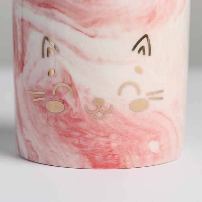 Кашпо для цветов с тиснением, &laquo;Котёнок&raquo;, 10 х 10 см