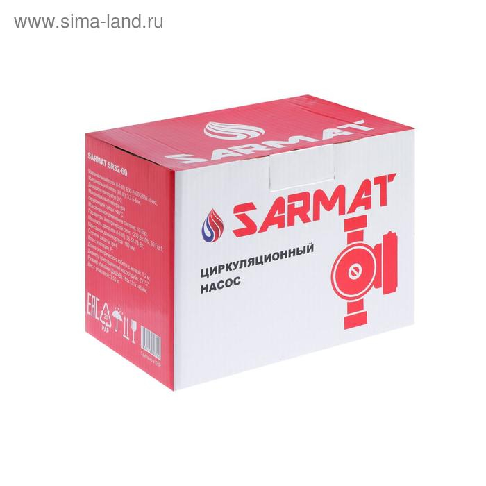 Насос циркуляционный SARMAT SR 32-60, 36/57/78 Вт, напор 6 м, кабель 1.2 м Насос циркуляционный SARMAT SR 32-60, 36/57/78 Вт, напор 6 м, кабель 1.2 м