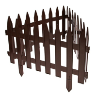 Ограждение декоративное, 35 × 210 см, 5 секций, пластик, коричневое, GOTIKA, Greengo Ограждение декоративное, 35 × 210 см, 5 секций, пластик, коричневое, GOTIKA, Greengo