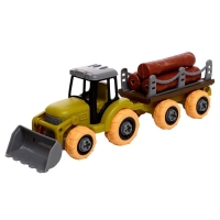 Конструктор винтовой «Трактор с 2 прицепами», с отвёрткой, и аксессуарами Конструктор винтовой «Трактор с 2 прицепами», с отвёрткой, и аксессуарами