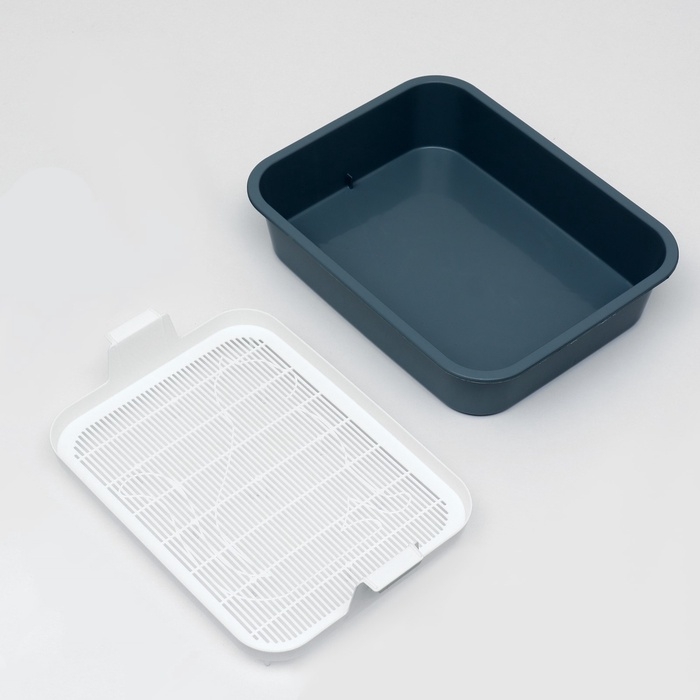 Туалет "Мурка" для кошек, с решёткой, 33 х 25,5 х 7,5 см, микс цветов