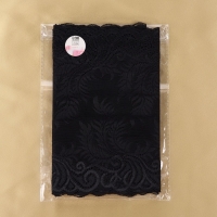 Кружевная эластичная ткань, 200 мм &times; 2,7 &plusmn; 0,5 м, цвет чёрный