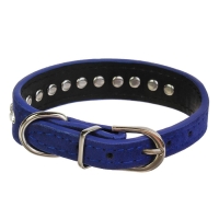 Ошейник "Бархат и стразы", 31 х 1,3/2 см, ОШ 22-28 см, синий Ошейник "Бархат и стразы", 31 х 1,3/2 см, ОШ 22-28 см, синий