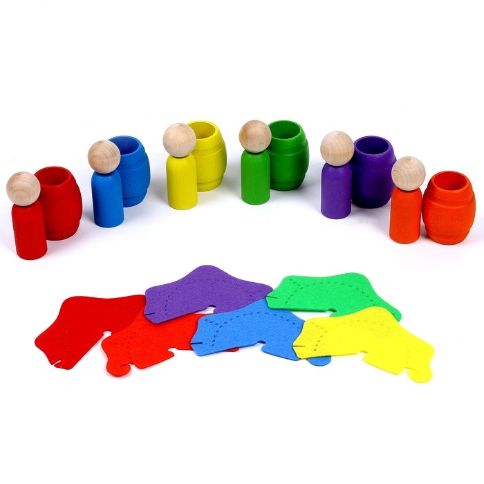 Сортер «Ребята в шляпках», 6 цветов Сортер «Ребята в шляпках», 6 цветов