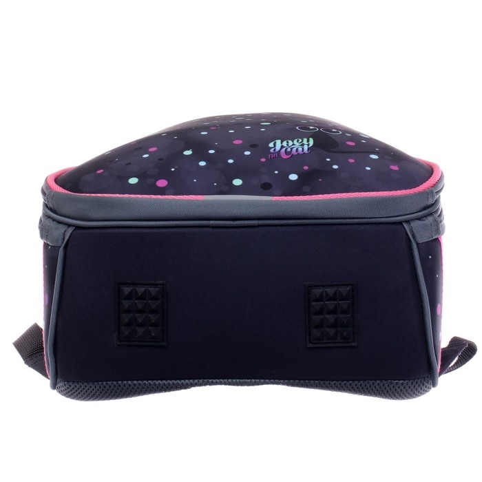 Рюкзак каркасный школьный 38 х 30 х 16 см, эргономичная спинка, Stavia "Кот + горох", серый