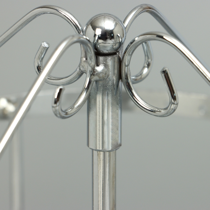 Подставка для украшений &laquo;Вертушка&raquo;,4 яруса,72 пары, металл, 15&times;15&times;34 см, цвет хром