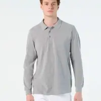 Рубашка поло мужская с длинным рукавом Star 170, серый меланж, размер M