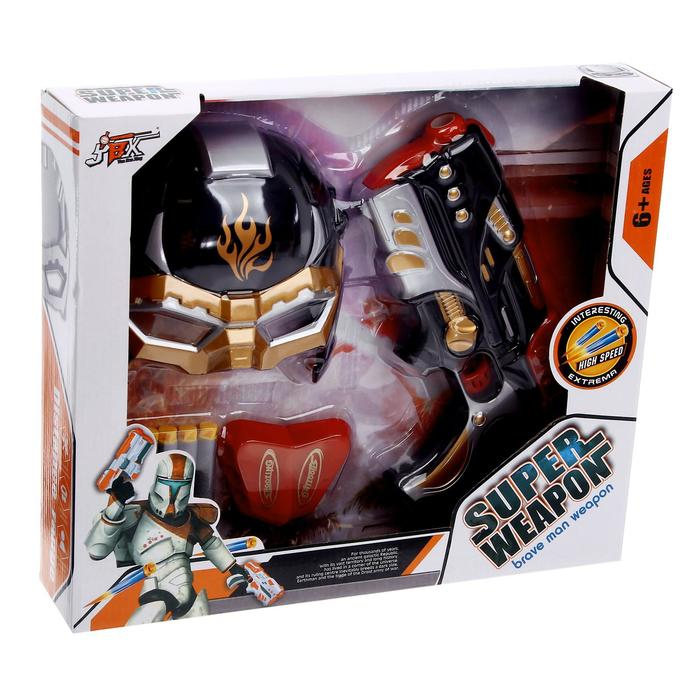 Набор игровой &laquo;Супергерой&raquo;, маска, пистолет с пулями, мишень, цвета МИКС