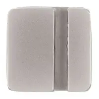 Квадратный шильдик на резинку Epoxi, матовый серебристый