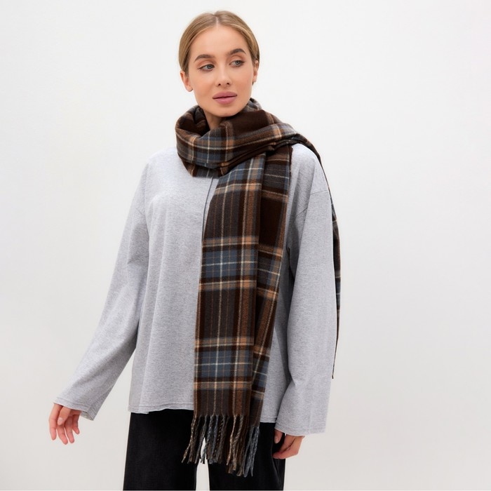 Шарф зимний с кистями MINAKU 65*180 + 8 см клетка Шарф зимний с кистями MINAKU 65*180 + 8 см клетка
