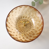 Ваза стеклянная для фруктов с держателем, d=22,5 см, цвет золотой Ваза стеклянная для фруктов с держателем, d=22,5 см, цвет золотой